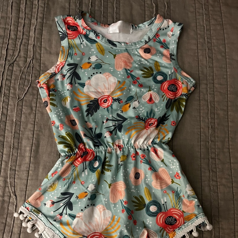 12-24 Month Toddler Girls Mila & Rose Pom Pom Romper